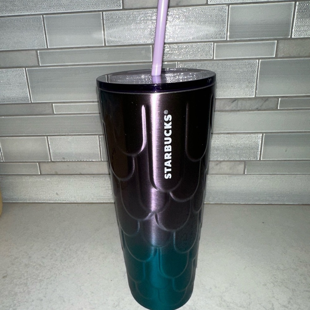 Starbucks 2023 Spring Purple Twilight Ombre Mermaid Scales Stainless Tumbler Cup